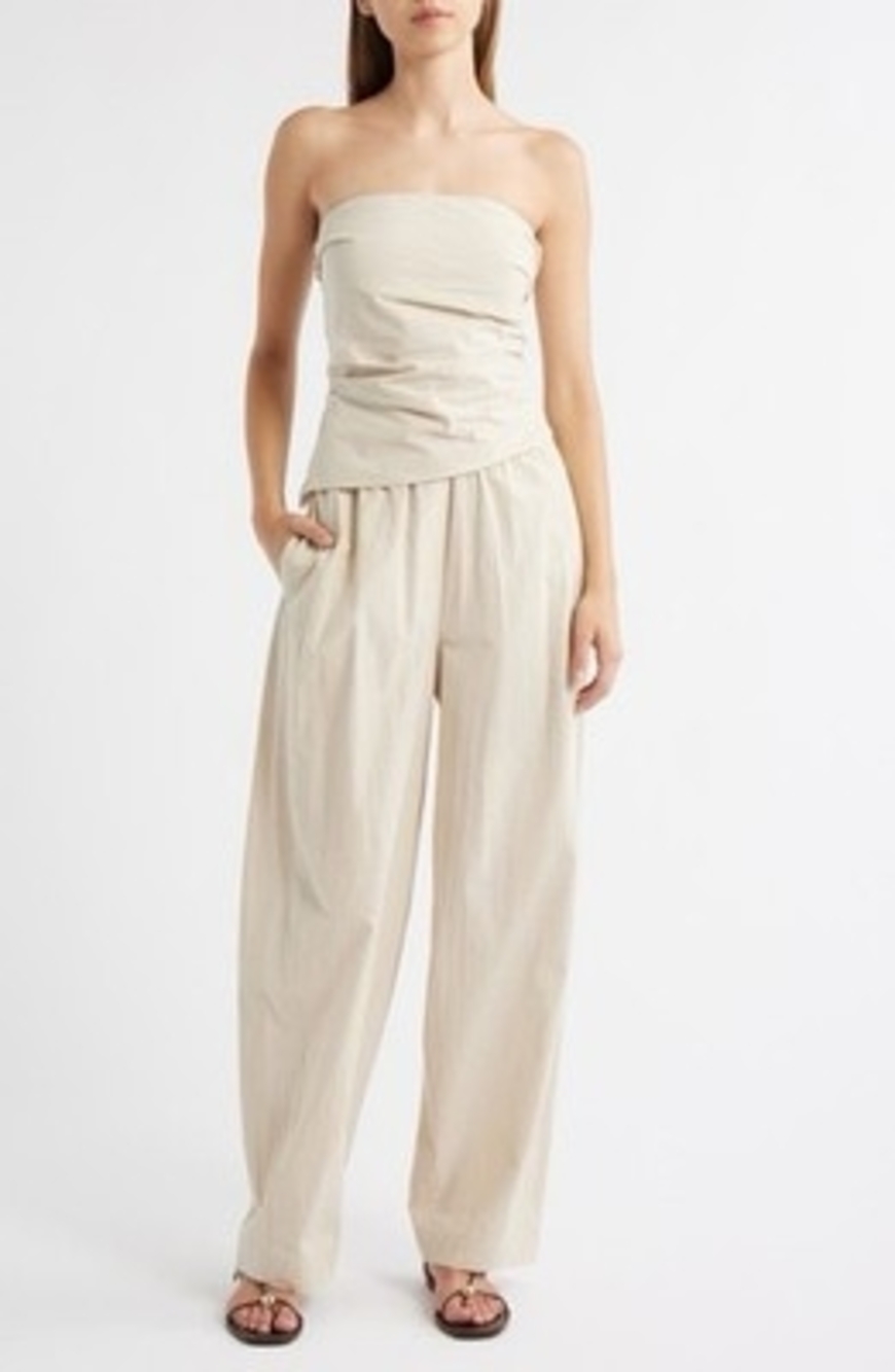 MNG Mango Pull-On Wide Leg Ivory Linen Pants Women’s Pants Size M NWOT